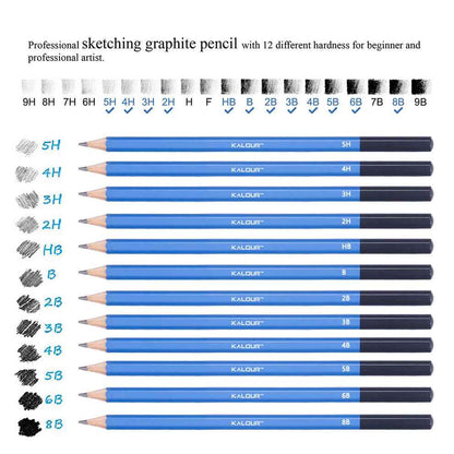 KALOUR 12 Pieces Professional Drawing Sketching Graphite Pencils Set - TTpen
