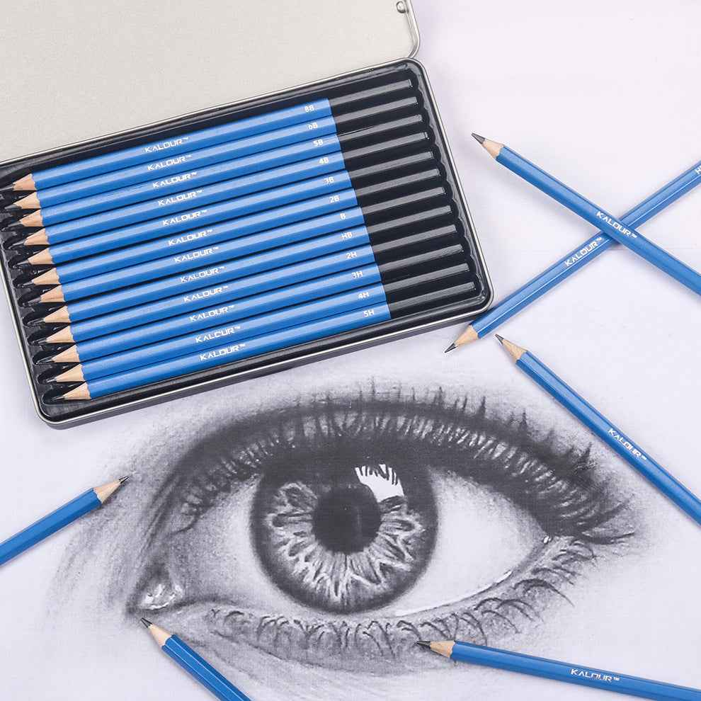 KALOUR 12 Pieces Professional Drawing Sketching Graphite Pencils Set - TTpen