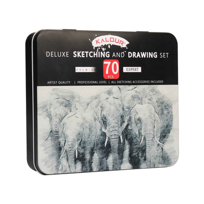 KALOUR 70 Pack Art Supplies Sketching Drawing Pencils Set Tin Box - TTpen