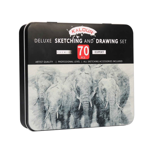 KALOUR 70 Pack Art Supplies Sketching Drawing Pencils Set Tin Box - TTpen