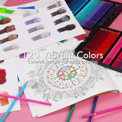 KALOUR 120 Premium Wet Dry Watercolor Pencils Set with 2 Brush - TTpen