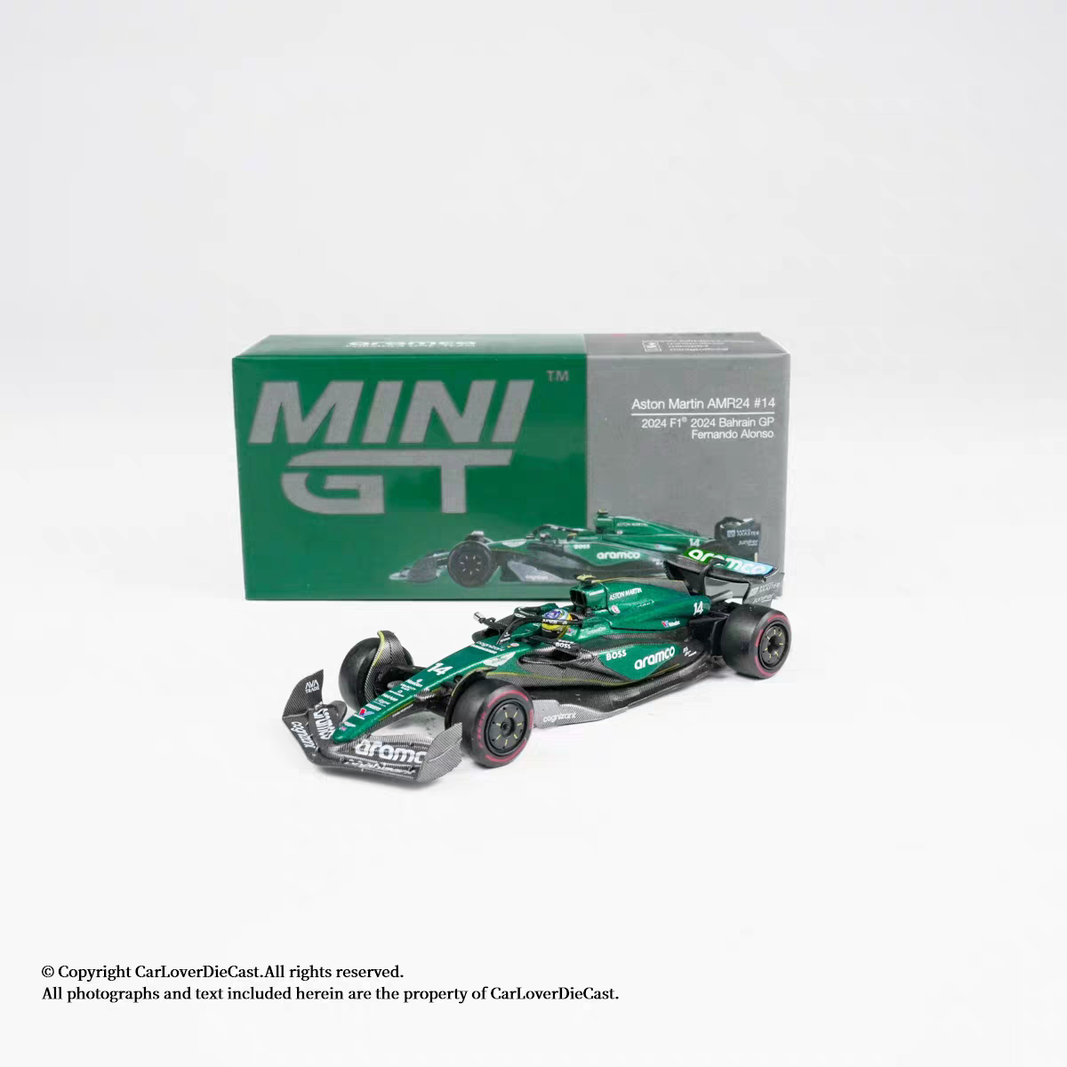 Mini GT 1:64 Scale Aston Martin AMR24 #14 Alonso Model
