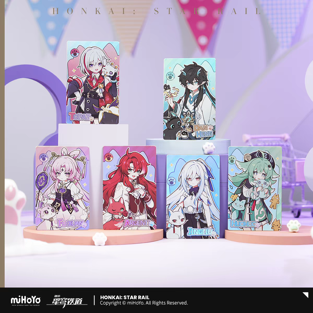 Honkai Star Rail Chibi Cat Series Laser Ticket Vol.2 Huohuo Yunli Jiaoqiu Feixiao Lingsha Fugue