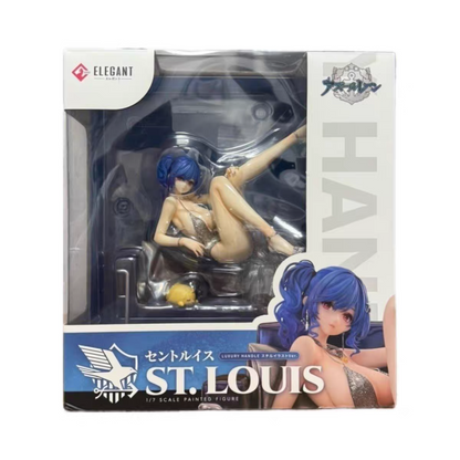 Elegant St. Louis Azur Lane 1/7 Scale Figure – Luxury Handle Ver. Reclining Sofa Pose Blue Hair Anime Collectible Statue