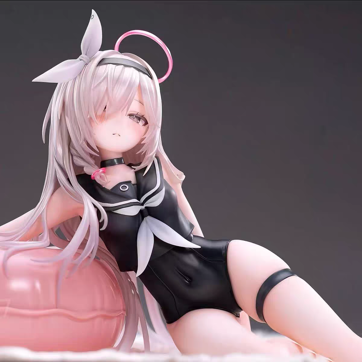 UP Studio Blue Archive Arona & Plana Swimsuit Ver. Anime Figure Set – Pink Swim Ring Beach Scene Collectible Statue Desk Display
