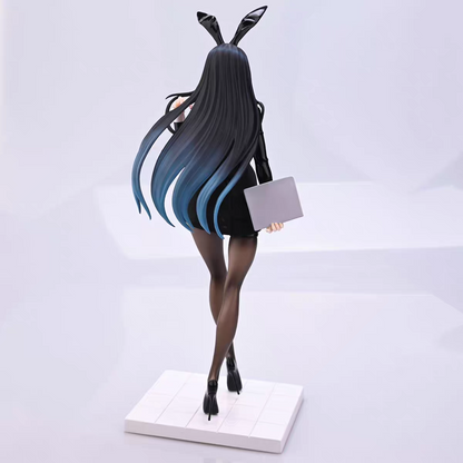 Gyaku Bunny OL Reverse Bunny Girl 1/6 Scale Anime Figure – Black Long Hair Red Eyes Black Stockings Office Lady Collectible Statue