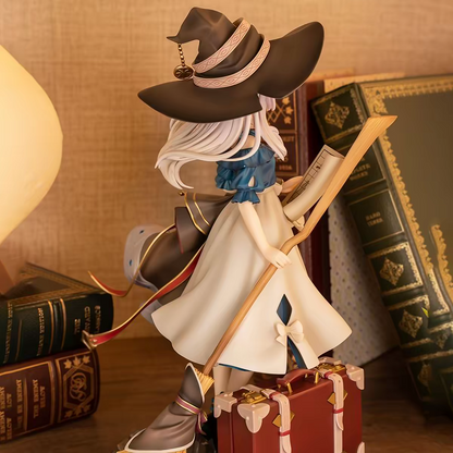 MR Studio Wandering Witch Elaina Early Summer Sky Ver. 1/7 Scale Anime Figure – Silver Hair Witch Hat Travel Suitcase Collectible Statue