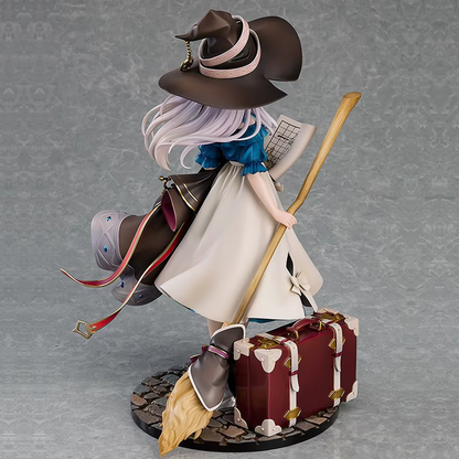 MR Studio Wandering Witch Elaina Early Summer Sky Ver. 1/7 Scale Anime Figure – Silver Hair Witch Hat Travel Suitcase Collectible Statue